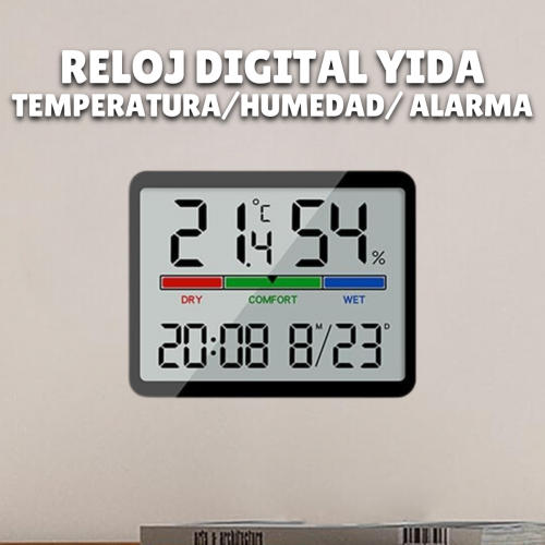 Reloj digital Yida con temperatura y humedad