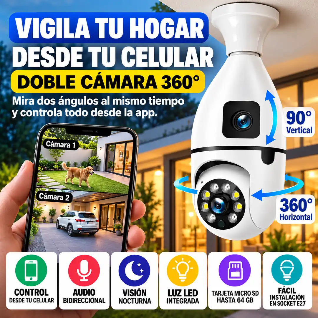 CÁMARA FOCO 360° iCuida y vigila tu negocio desde tu celular, estés donde estés!