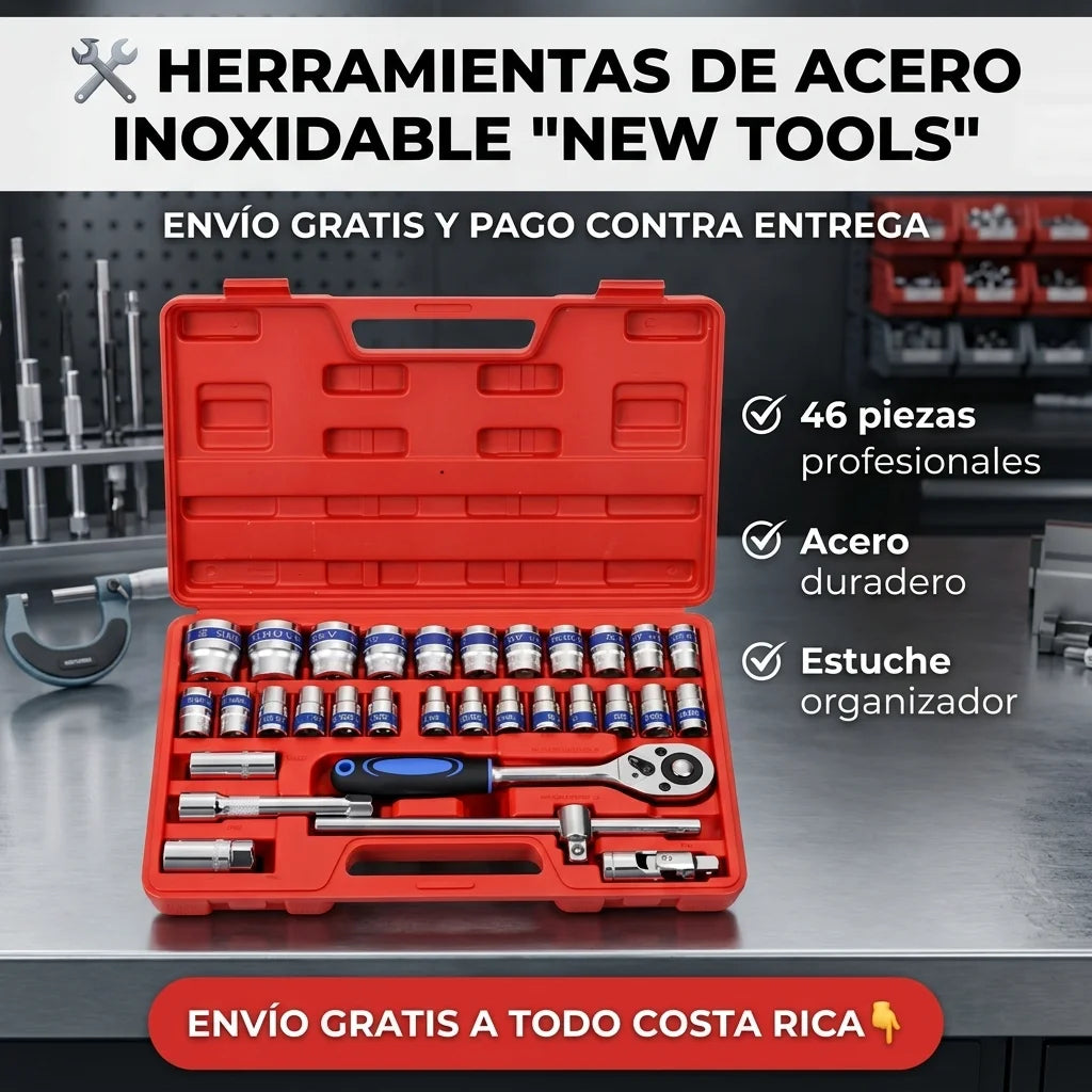 JUEGO DE LLAVES NEW TOOLS 46PCS