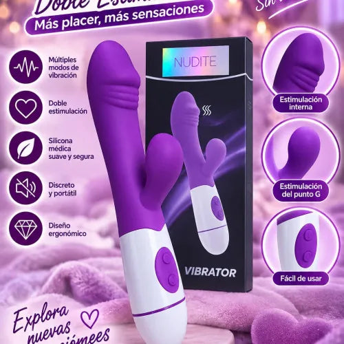 Masajeador doble estimulacion morado