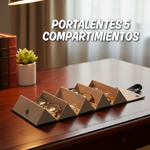 Porta lentes de 5 compartimientos