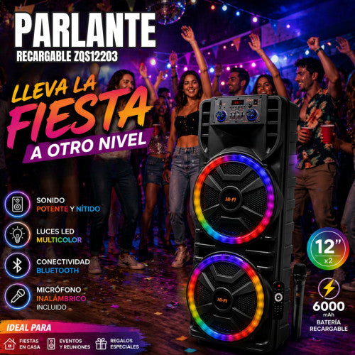 Parlante grande ZQS12203 con micrófono inalámbrico