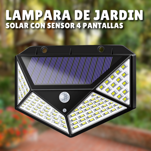 Lámpara de jardín solar con sensor de 4 pantallas