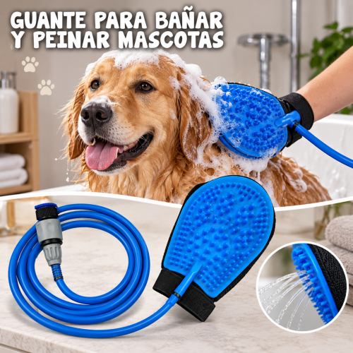 Guante para bañar y peinar mascotas
