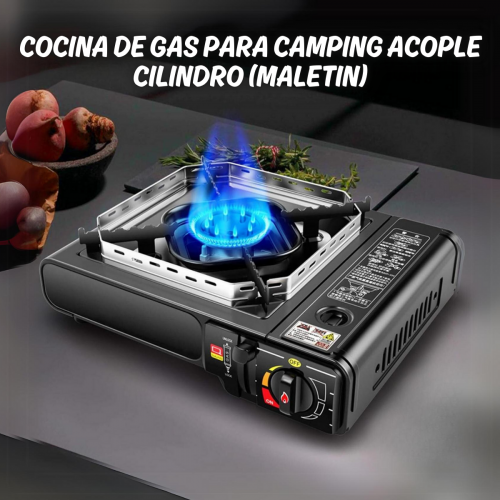Cocina de gas para camping con maletín