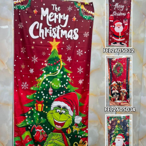 Tela decorativa para puerta Grinch