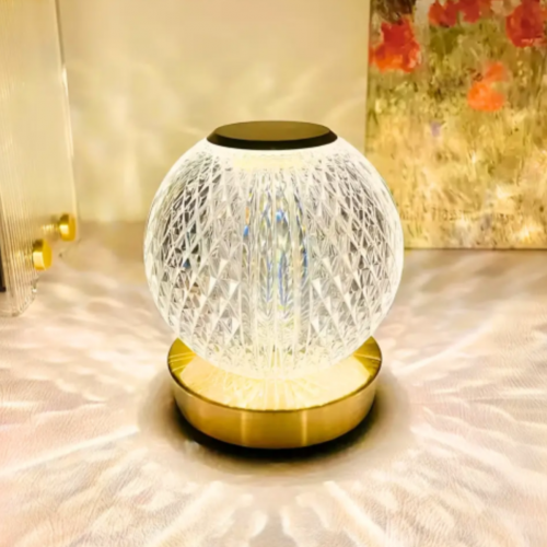 Lámpara de mesa bola de cristal RGB