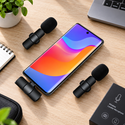 Micrófono inalámbrico doble de solapa para iPhone
