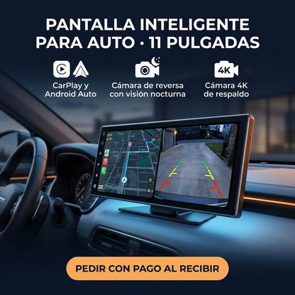 Pantalla 11'' para Auto con CarPlay y Android Auto + Cámara trasera para parqueo