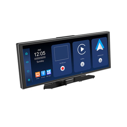 Pantalla de 11.26 pulgadas para auto sobre base antideslizante, vista en ángulo