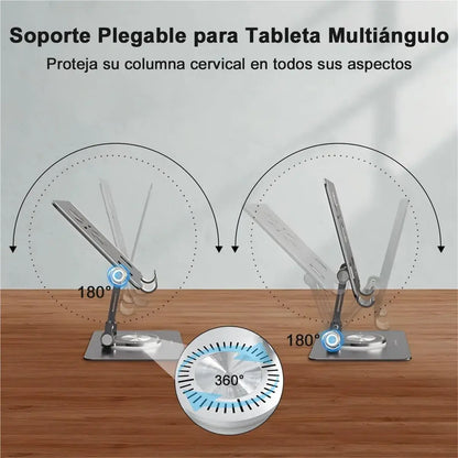 Soporte Plegable para Tablet y Celular con Rotación 360°